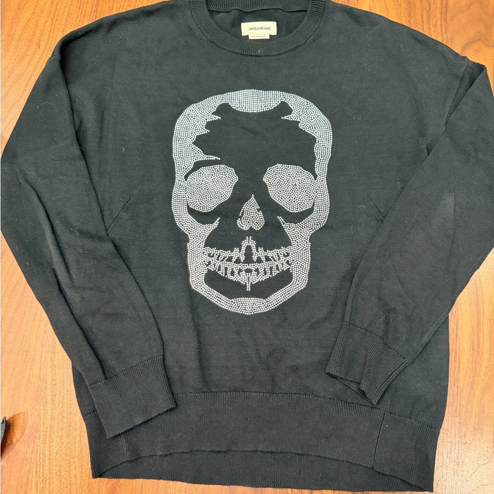 Zadig & Voltaire Black Skull Crewneck Sweater
